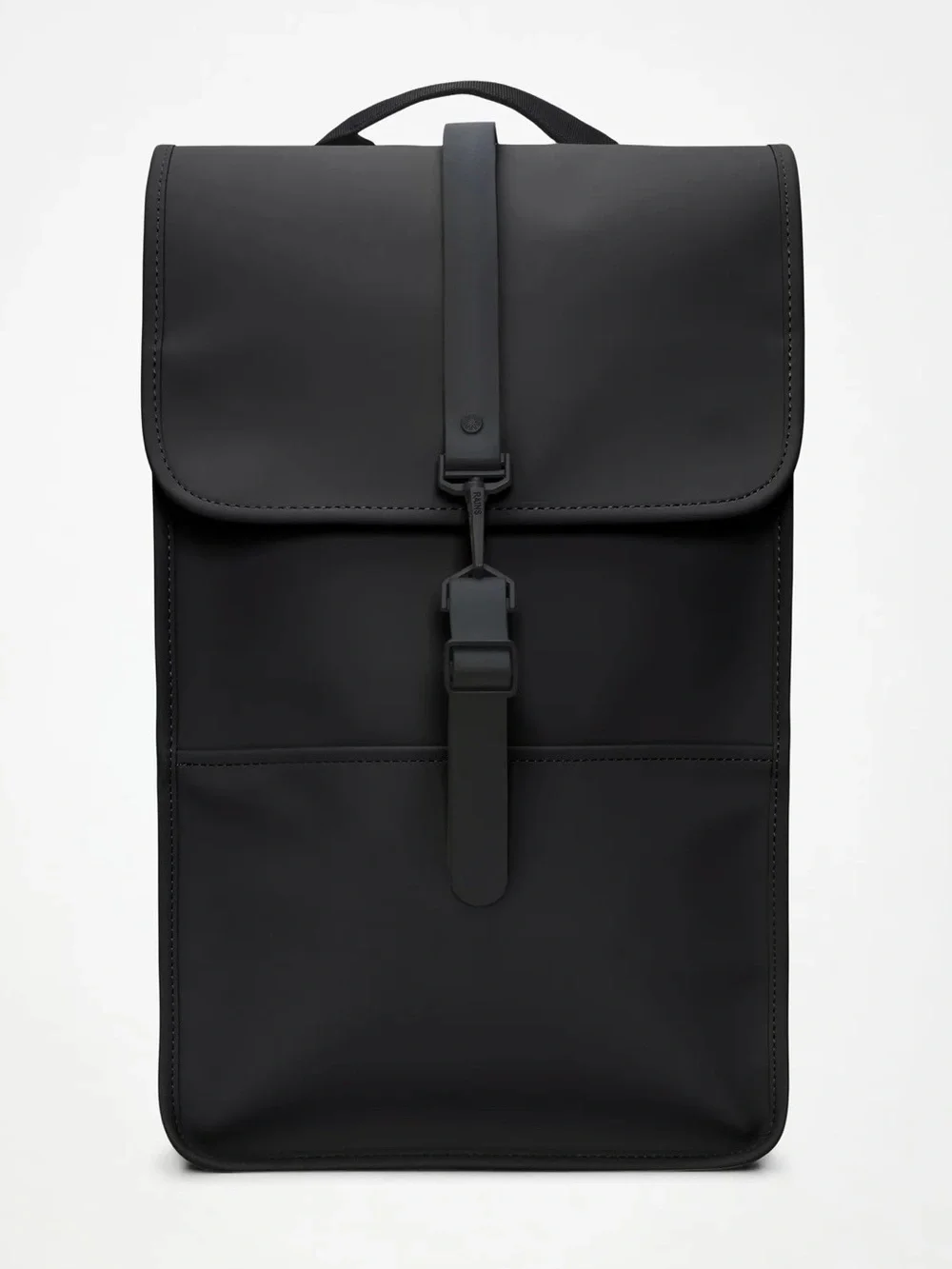 Rains Matte Black Minimalist Backpack